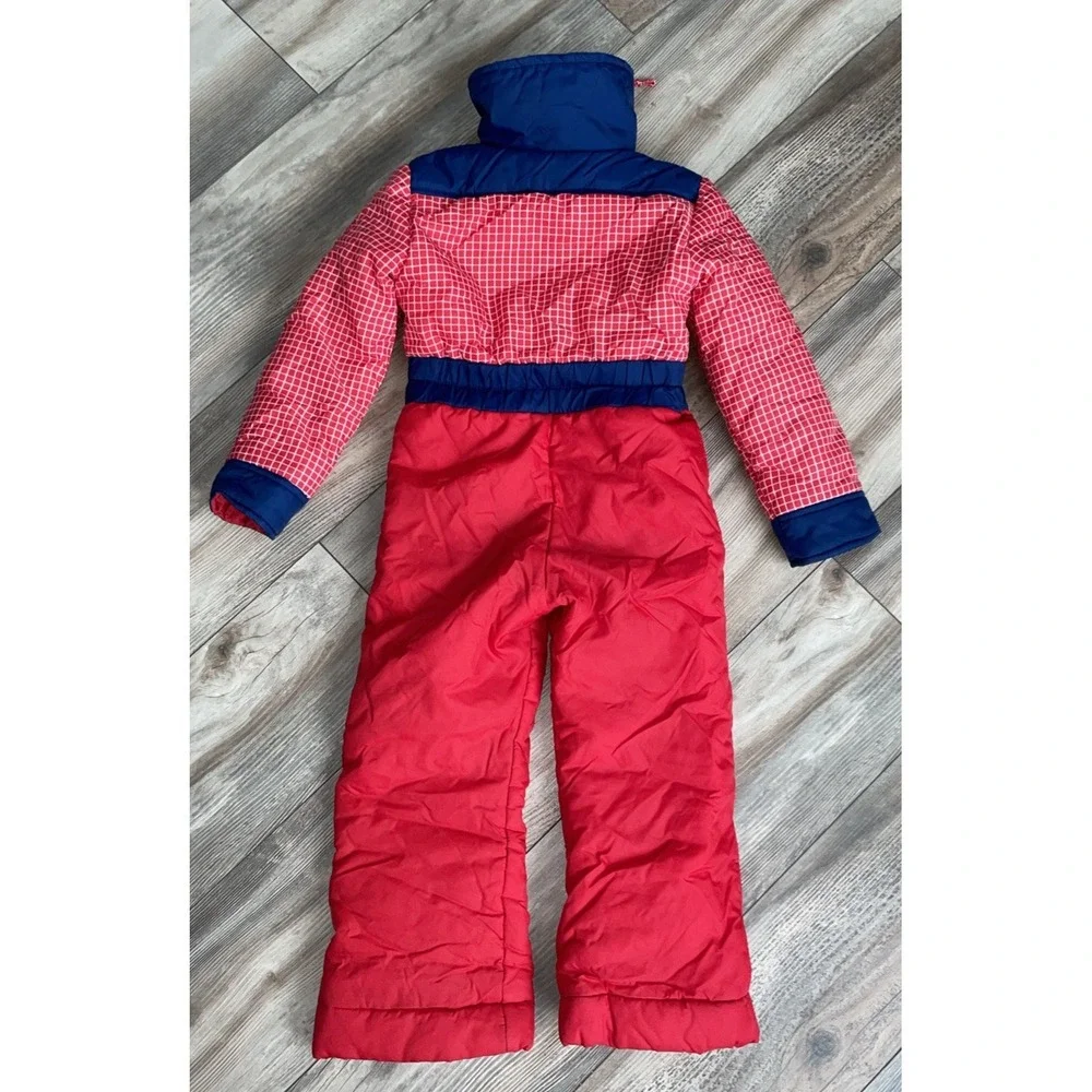 Hot Gear‎ Kid's Vintage Red Plaid One-Piece Snowsuit Size 6